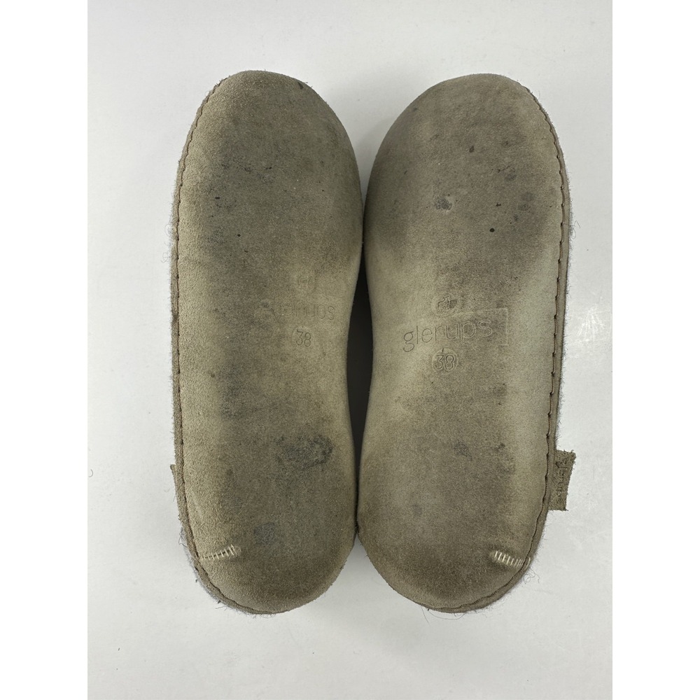Glerups Wool Shoe W/ Leather Sole Grey Slippers EU Size 38 Equals US W 8 | M 6.5 - Picture 8 of 14
